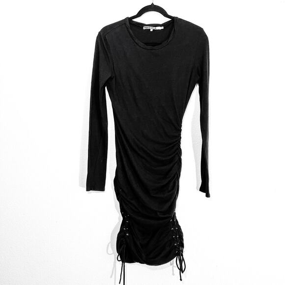 Pam & Gela Ruched Dress Womens S Lace Up Bodycon Party Cocktail Revolve Ladies - Picture 2 of 8